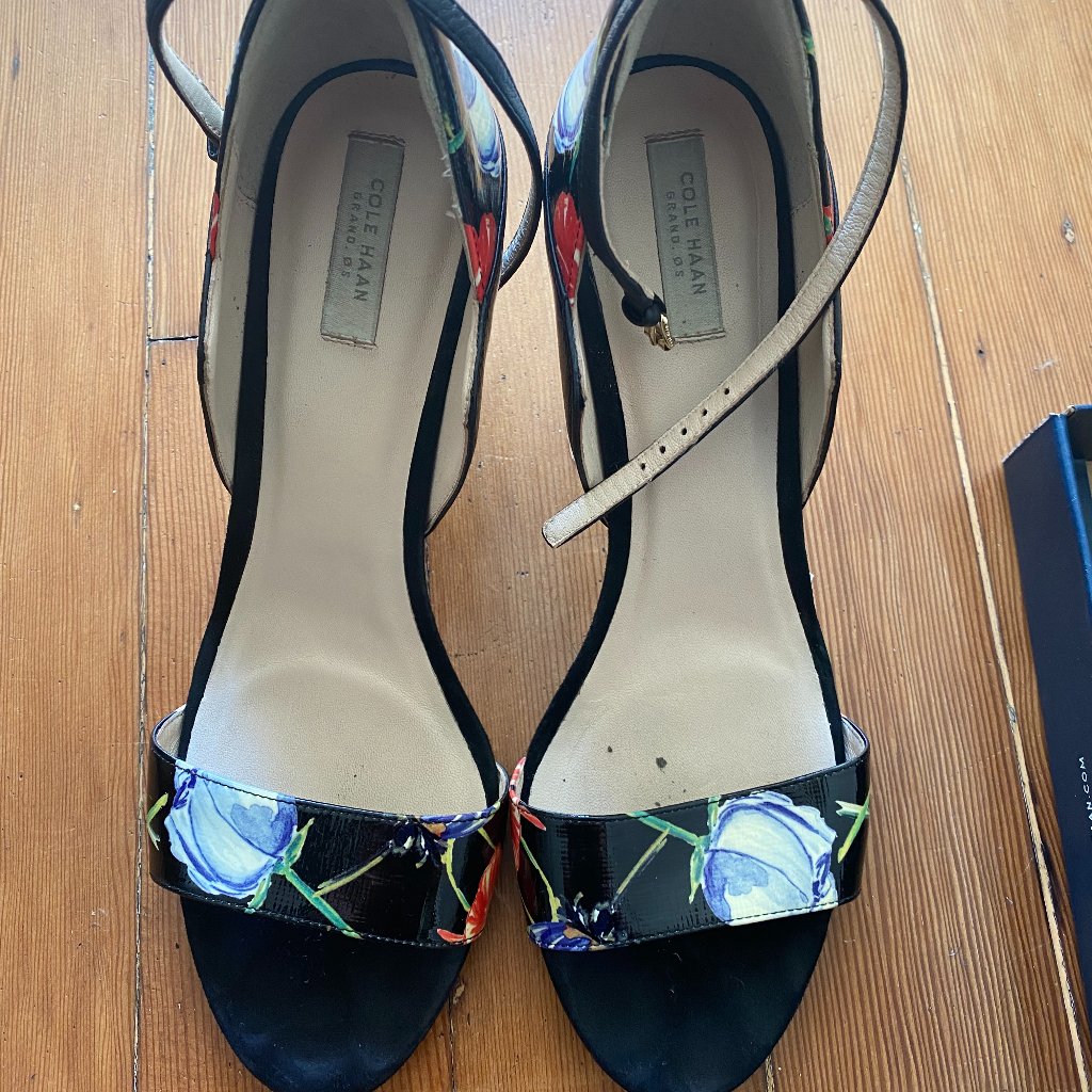 Brand New Cole Haan Floral Black Heels Brand New Cole Haan Floral Black Heels